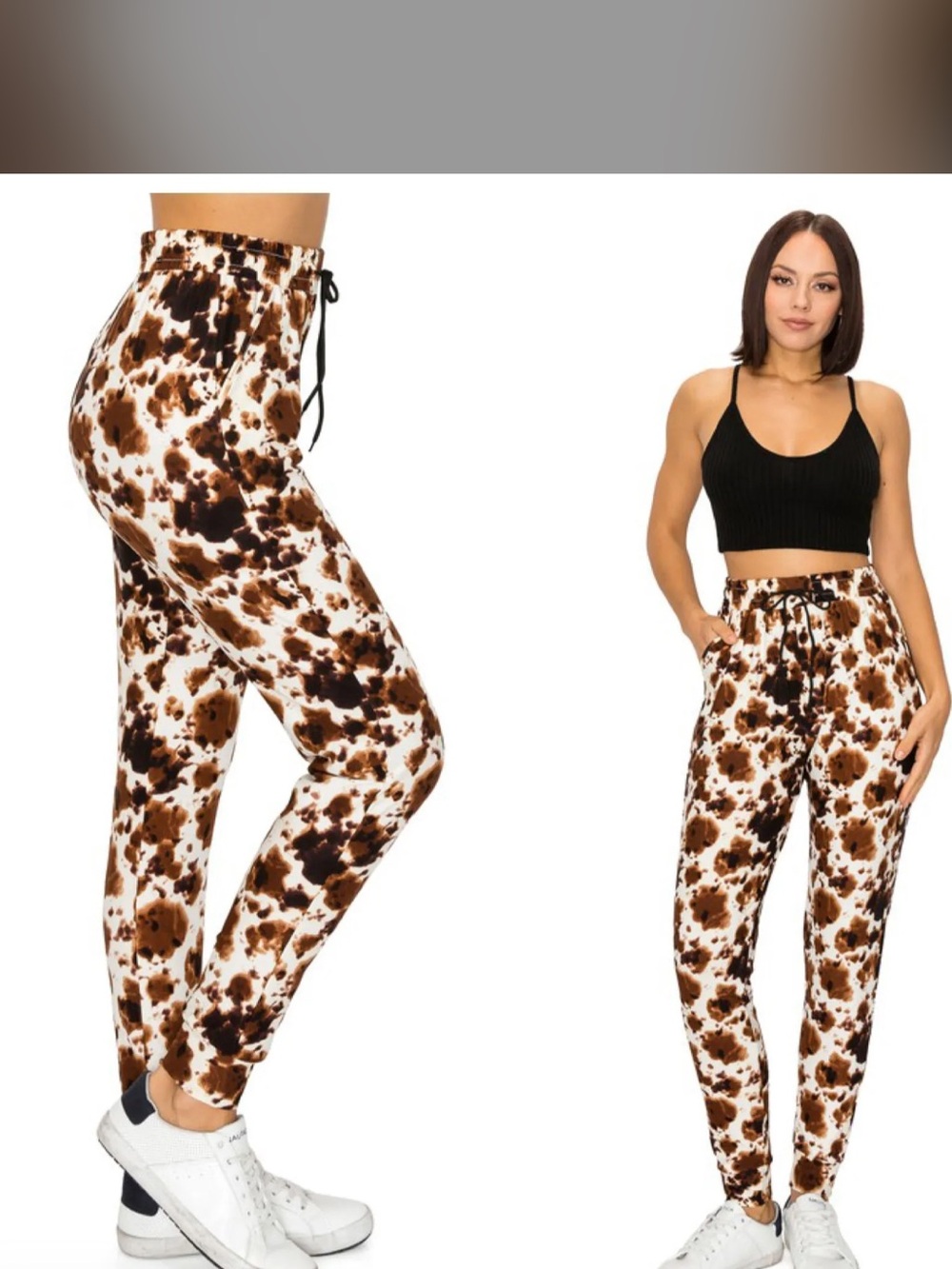 COW PRINT BUTTERY SOFT JOGGERS BY LEGGINGS DEPOT